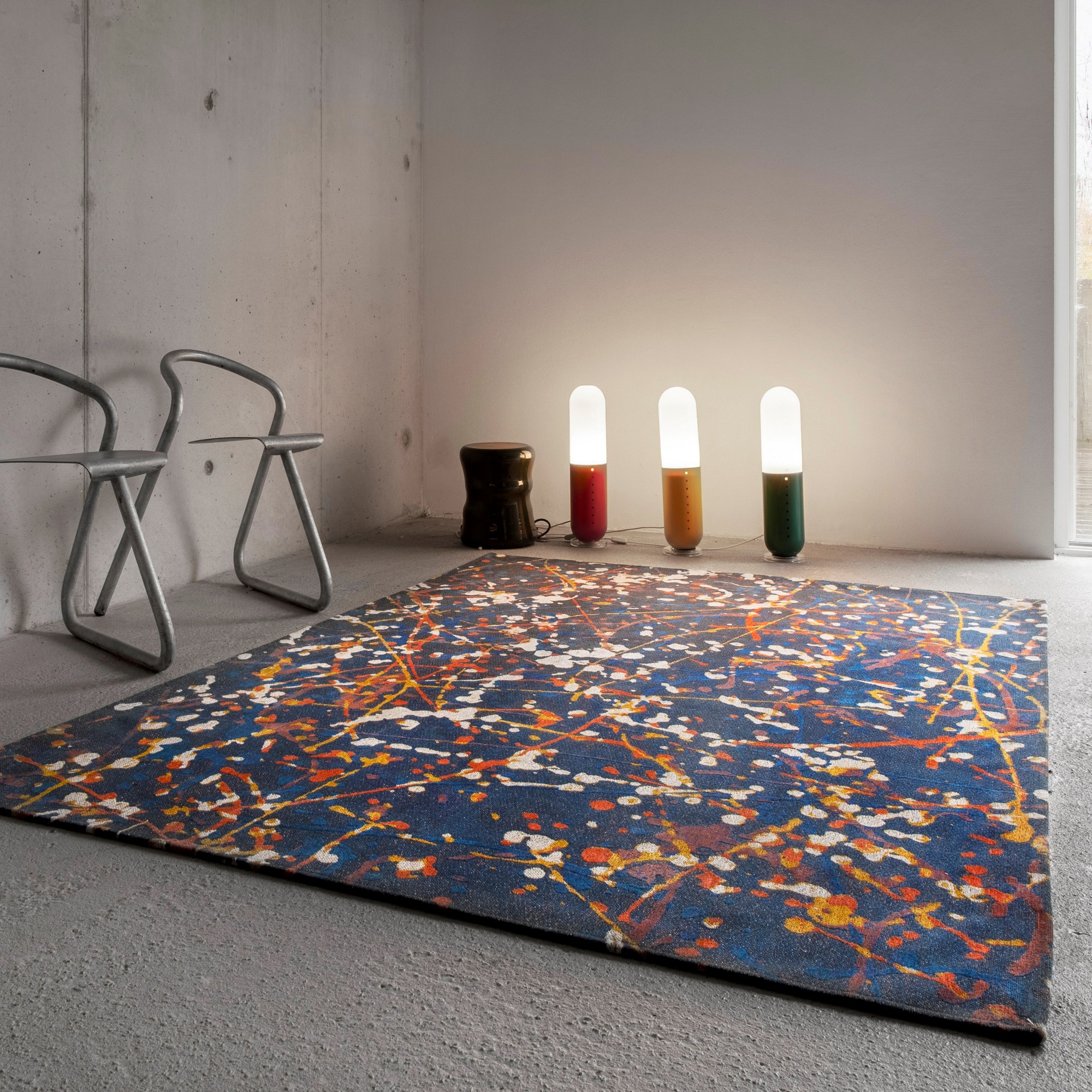 Louis De Poortere Designer Expression Rugs In 9220 Abstract Blue